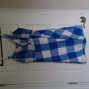 Old navy dress, L, blue and white